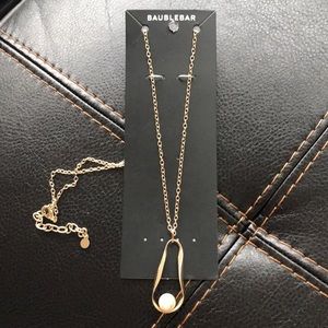 Baublebar Pearl Accent Gold Necklace, NWT